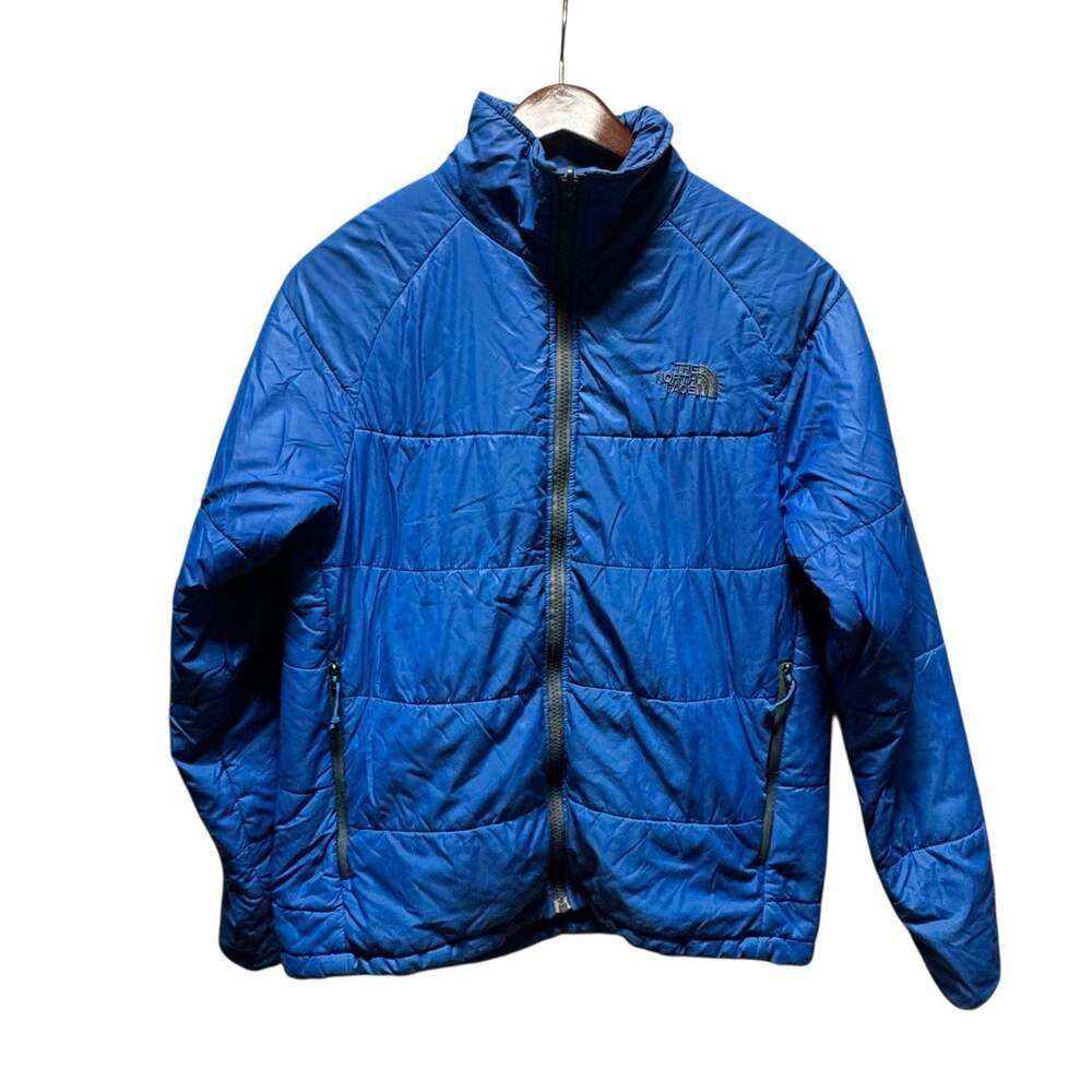 The North Face Men's Royal Blue High Neck Full-Zip Puffer Jacket Medium Hiking